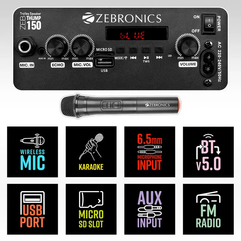Zebronics Bluetooth Speaker with wireless Mic Thump 150 view 5